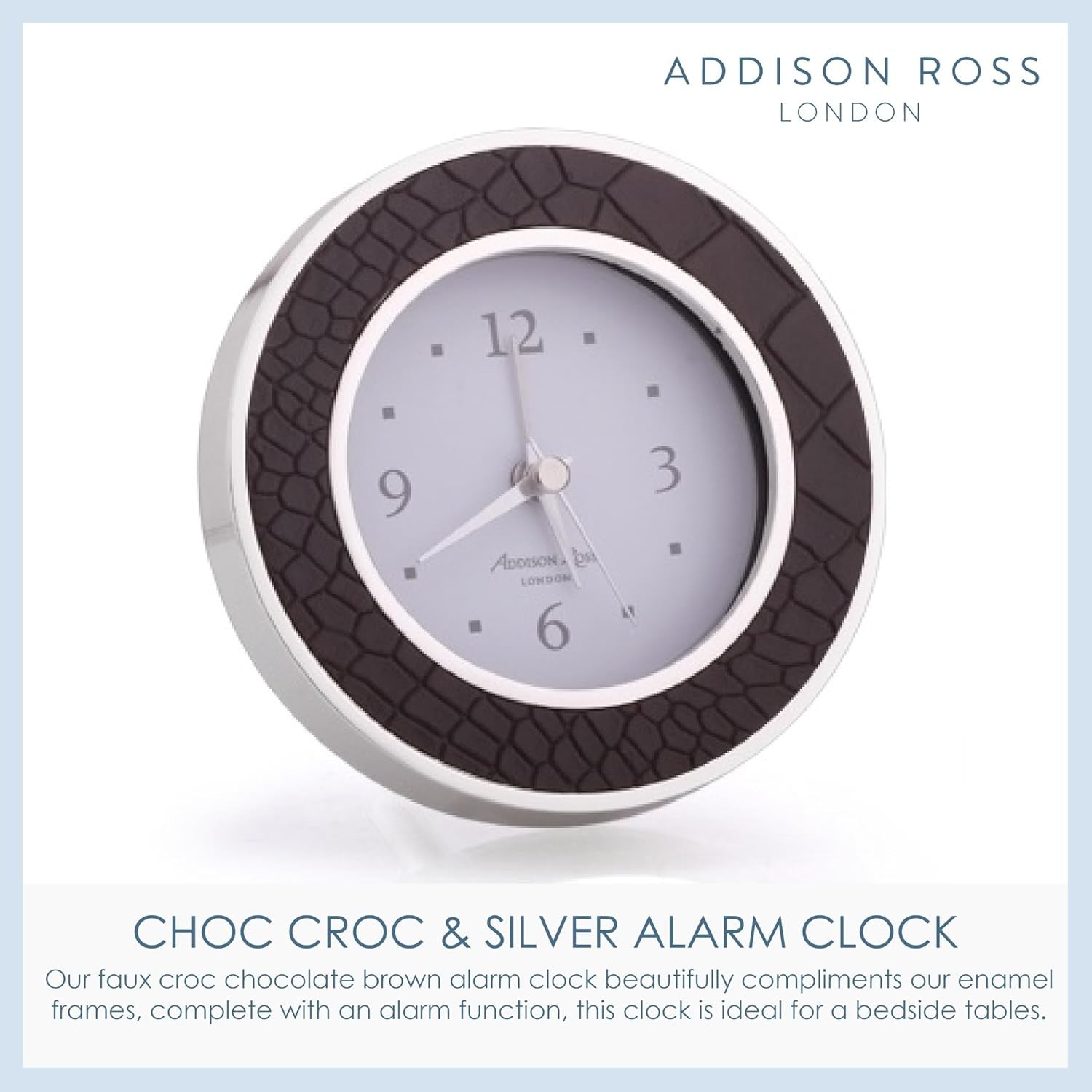 Silent Sweep Analogue Alarm Clock Battery Powered Luxury Bedside Decor