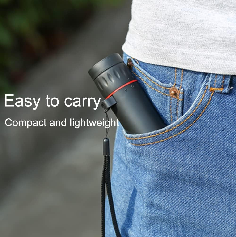 28X Zoom Monocular Black High Power Telescope with Smartphone Holder