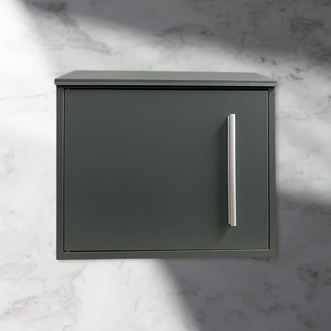 Lockable Wall Mounted Post Box Grey Waterproof Mailbox Secure Letter Holder