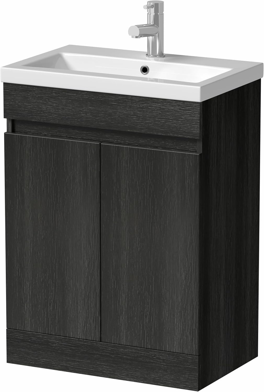 Charcoal Grey 600mm Bathroom Vanity Unit with Basin | Modern Sink Storage Cabine