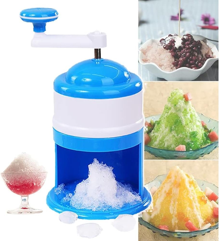 Manual Ice Crusher Hand Crank Snow Cone Shaved Ice Maker Slush Machine