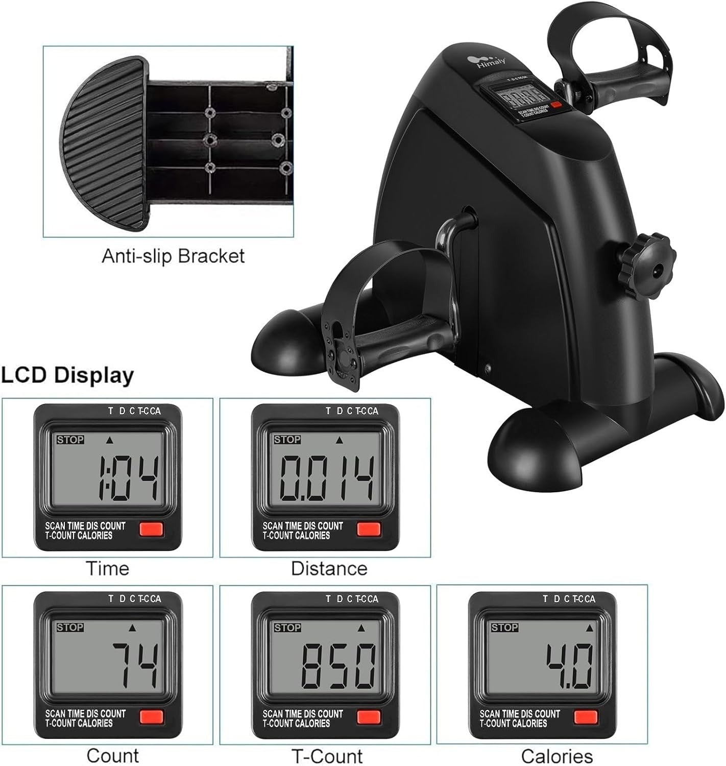 Compact Mini Exercise Bike w/ LCD Tracker & Adjustable Resistance for Arms/Legs