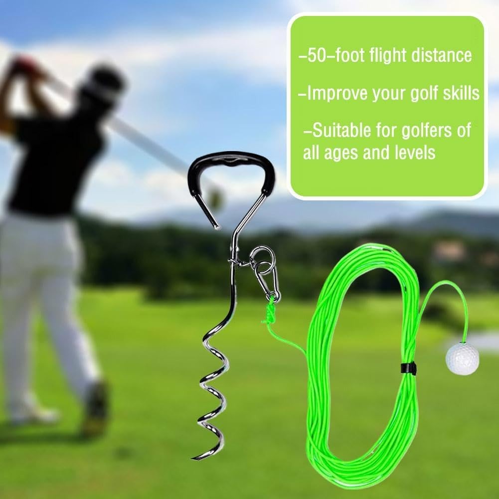 Golf Swing Trainer 50ft Rope Ball on String Practice Aid