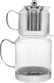 Glass Turkish Teapot Set 3L Borosilicate Tea Maker with Infuser