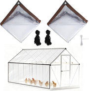 2PCS 4x2M Clear Chicken Coop Cover Waterproof PVC Tarp