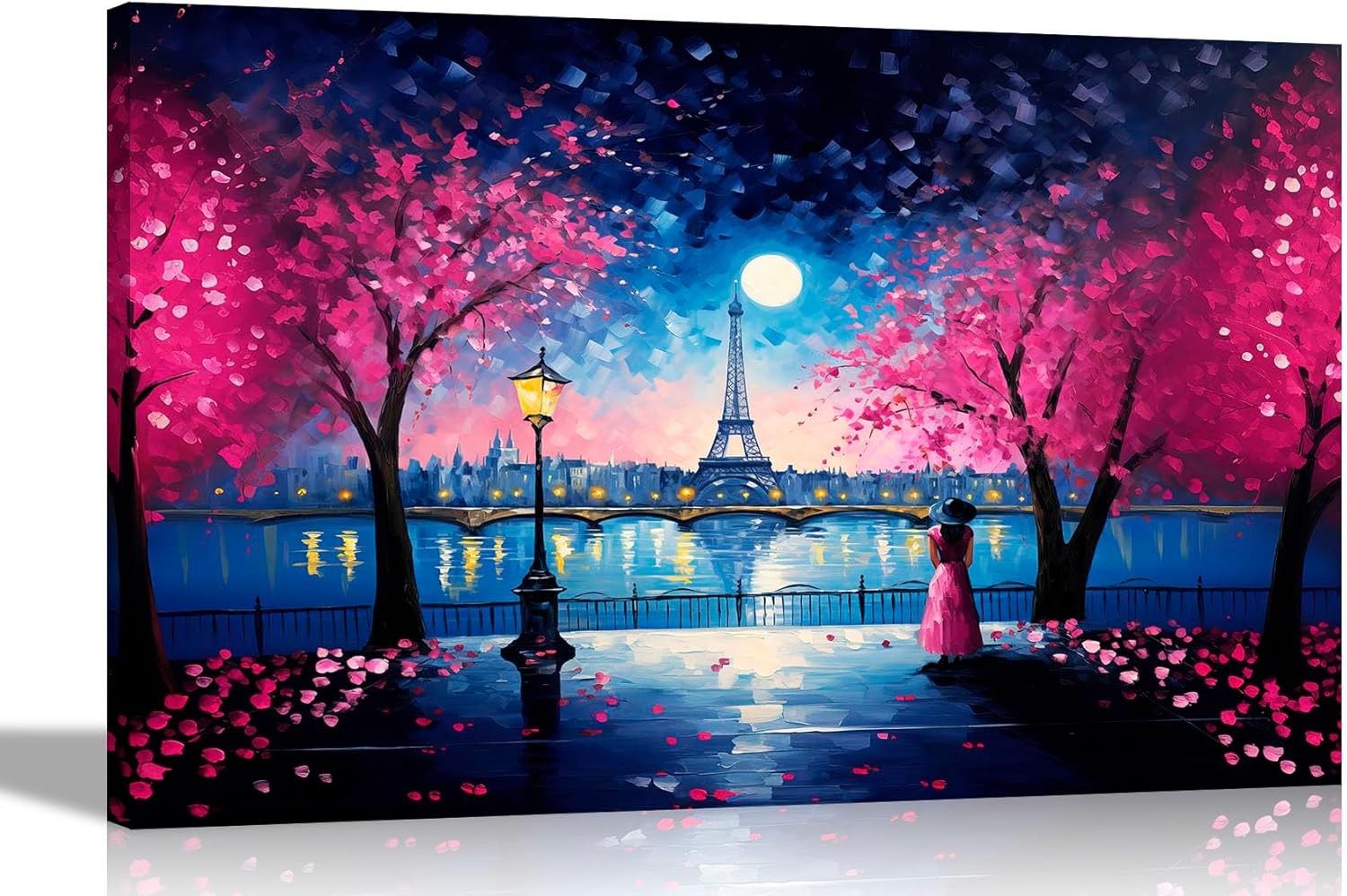 Large Eiffel Tower Canvas Wall Art 86x61cm Framed Paris Print