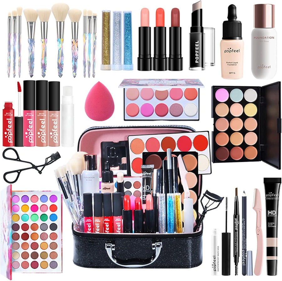 All In One Makeup Kit Full Set With Foundation Palette & Brushes