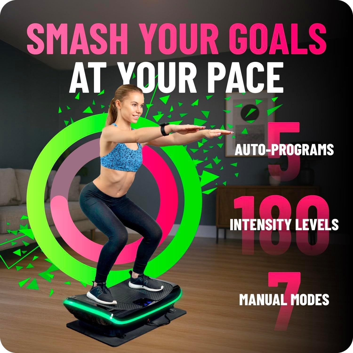 Black 4D Vibration Plate Exercise Machine Weight Loss Recovery Workout