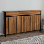 Black & Wood Radiator Cover Cabinet with Drawers Modern MDF Storage, Large