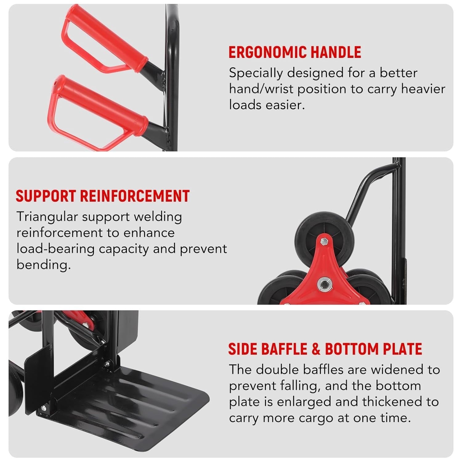 330lb Stair Climbing Hand Truck Folding 6 Wheel Grocery Luggage Cart