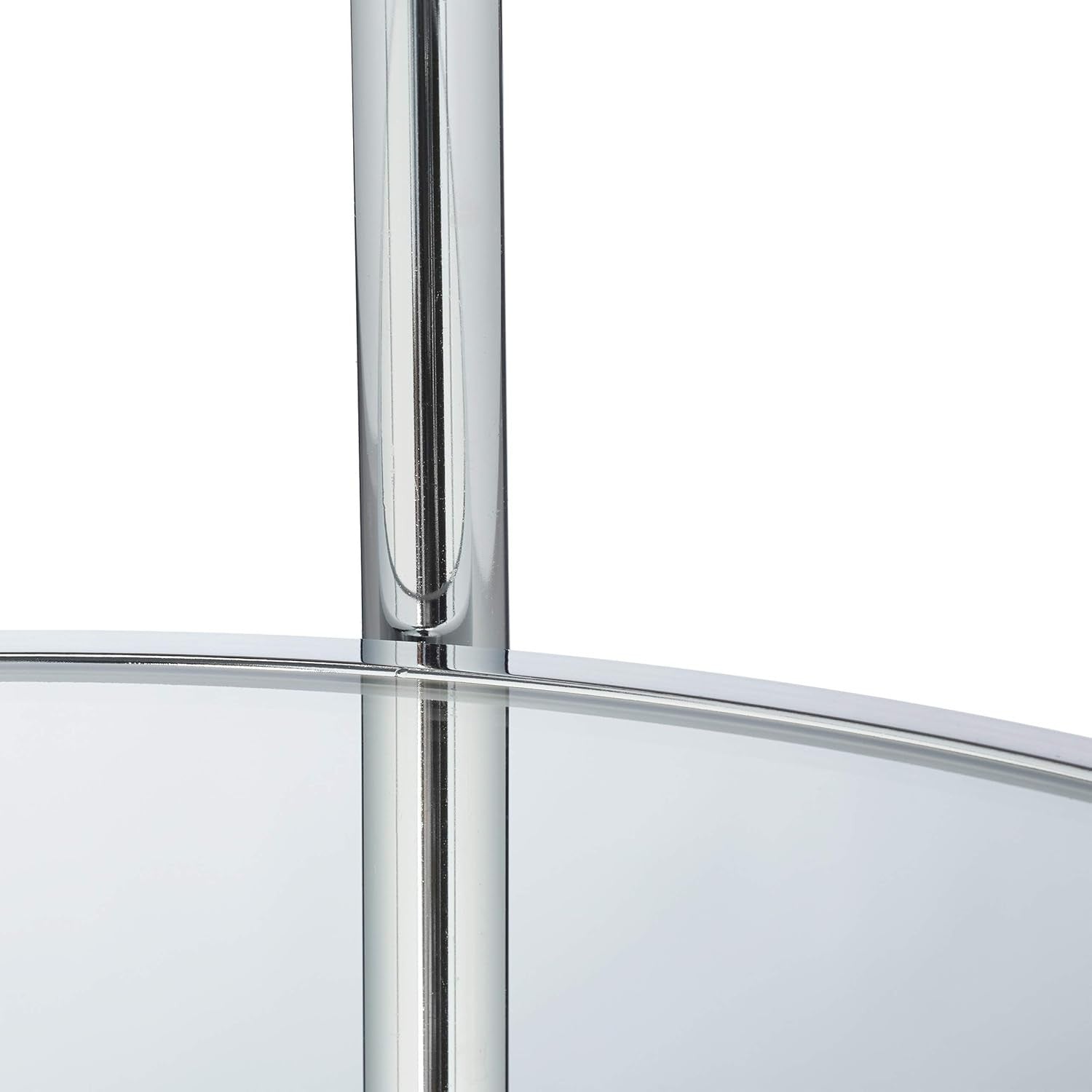Round Serving Trolley Bar Cart Mirrored Glass Steel Rolling Drinks Cart