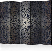 Dark Mandala Room Divider 5-Panel 225×172cm | Luxury Privacy Folding Screen