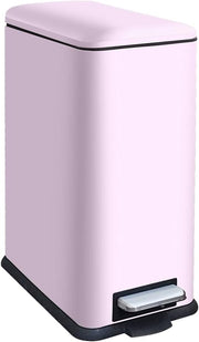 30L Pink Stainless Steel Pedal Bin Slim Kitchen Soft Close Lid