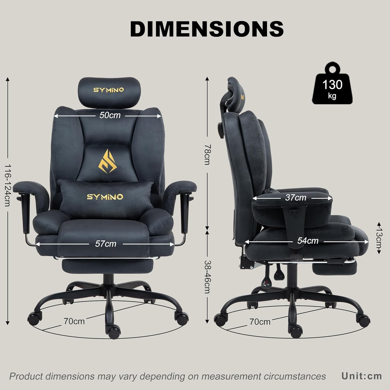 Ergonomic Gaming Office Chair with Footrest Pocket Spring Grey