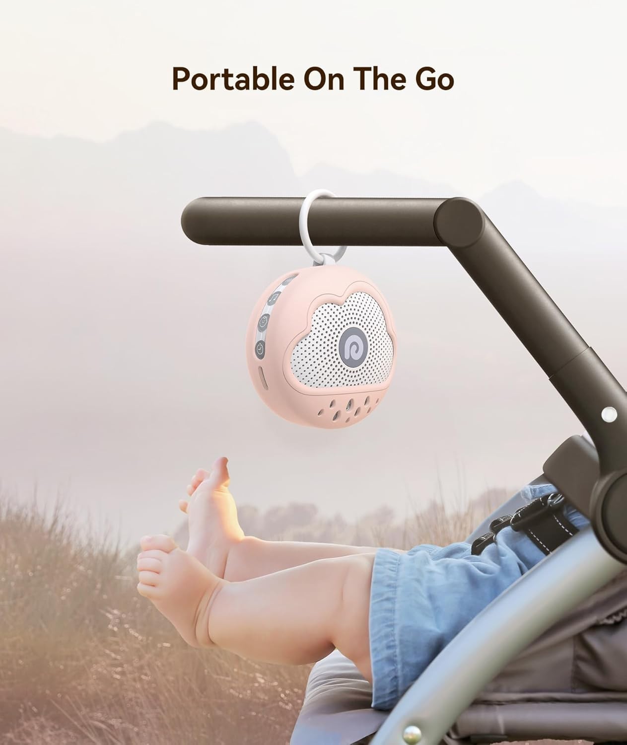Petal Pink Noise Machine for Babies & Travel BPA-Free Silicone 21 Soothing Sound