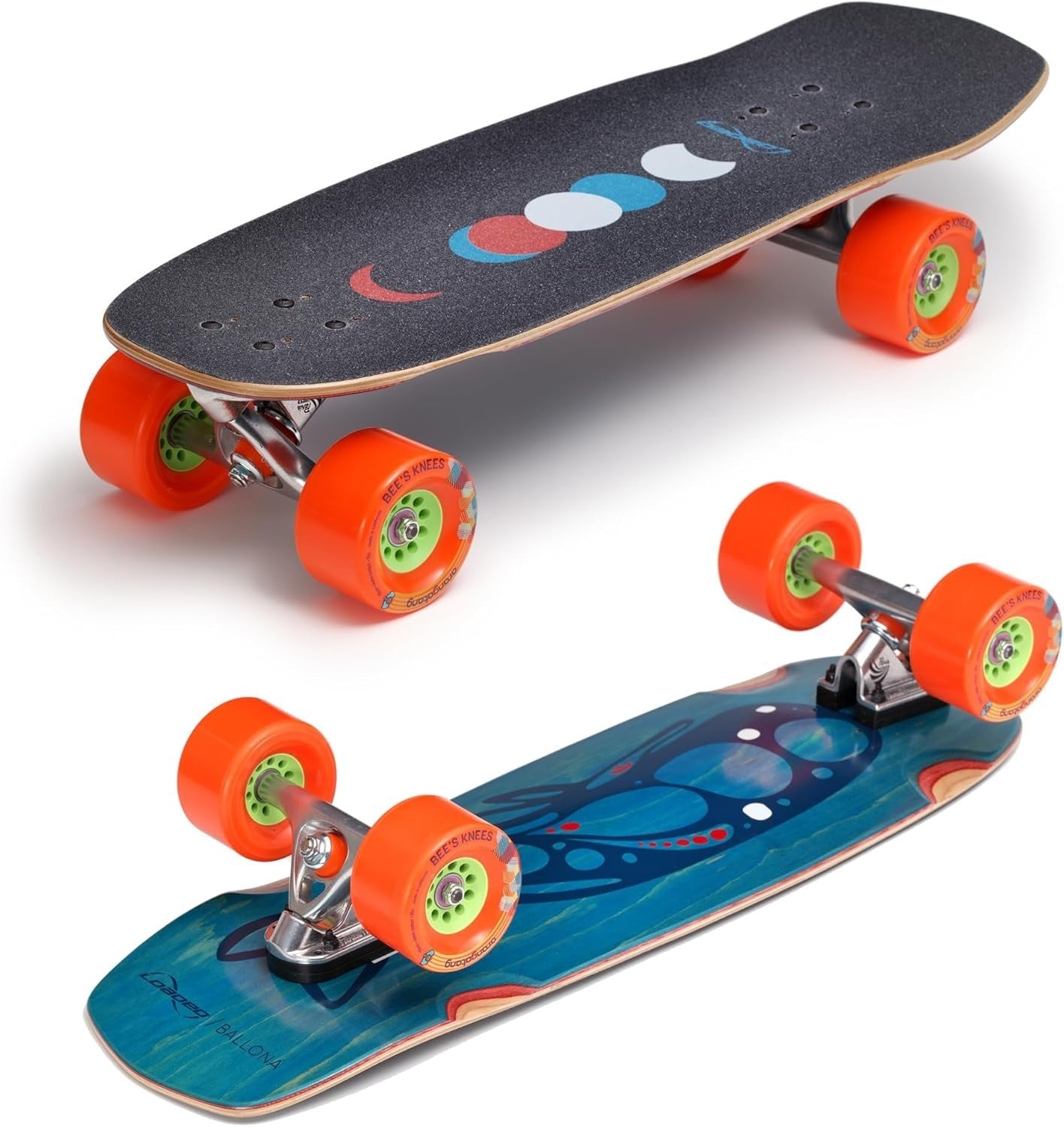 Mini Cruiser Longboard 27.75" × 9" Maple Wood Moby Complete