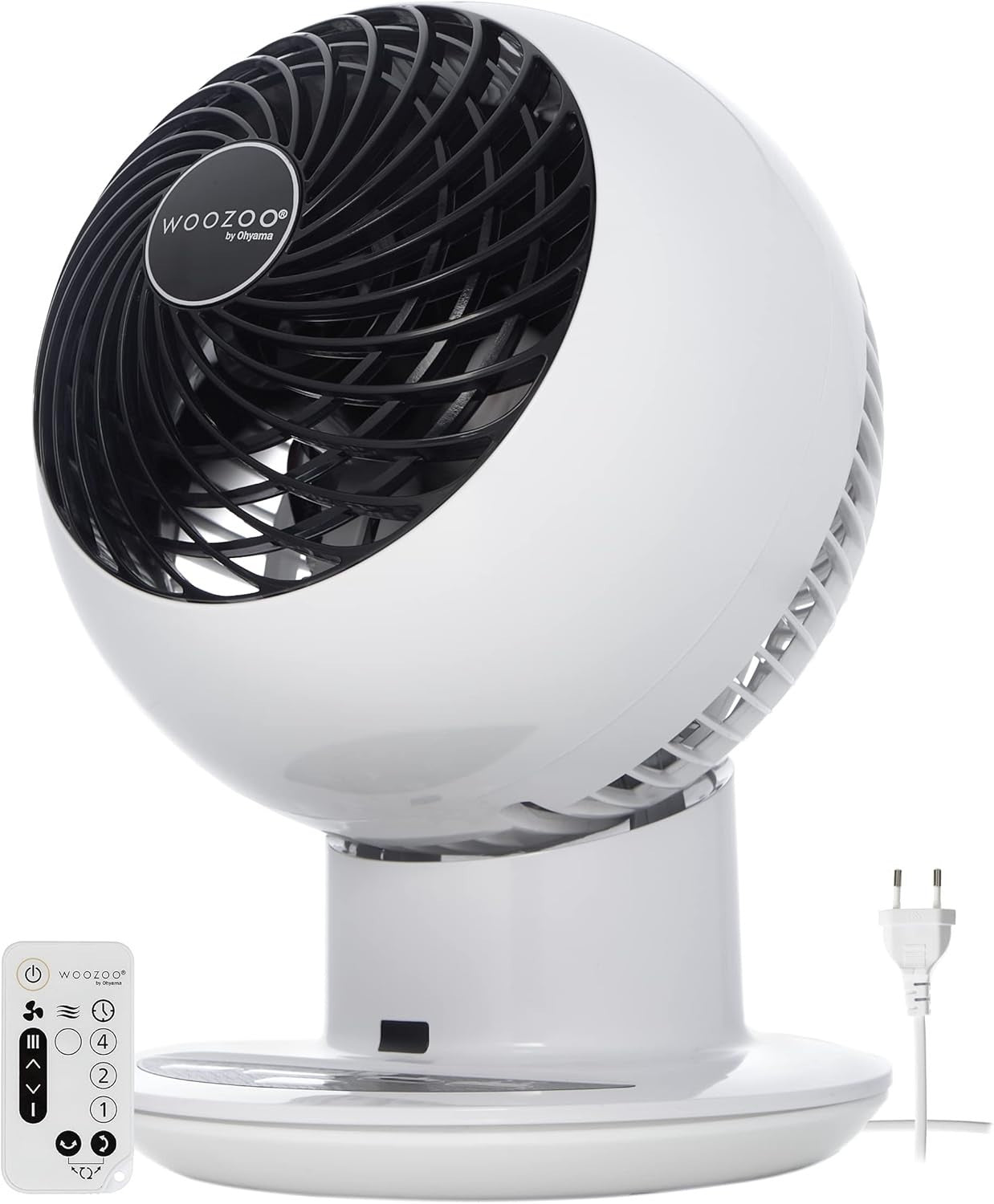 30㎡ Table Fan – 5-Speed Quiet Oscillating Desk Air Circulator w/ Remote Control