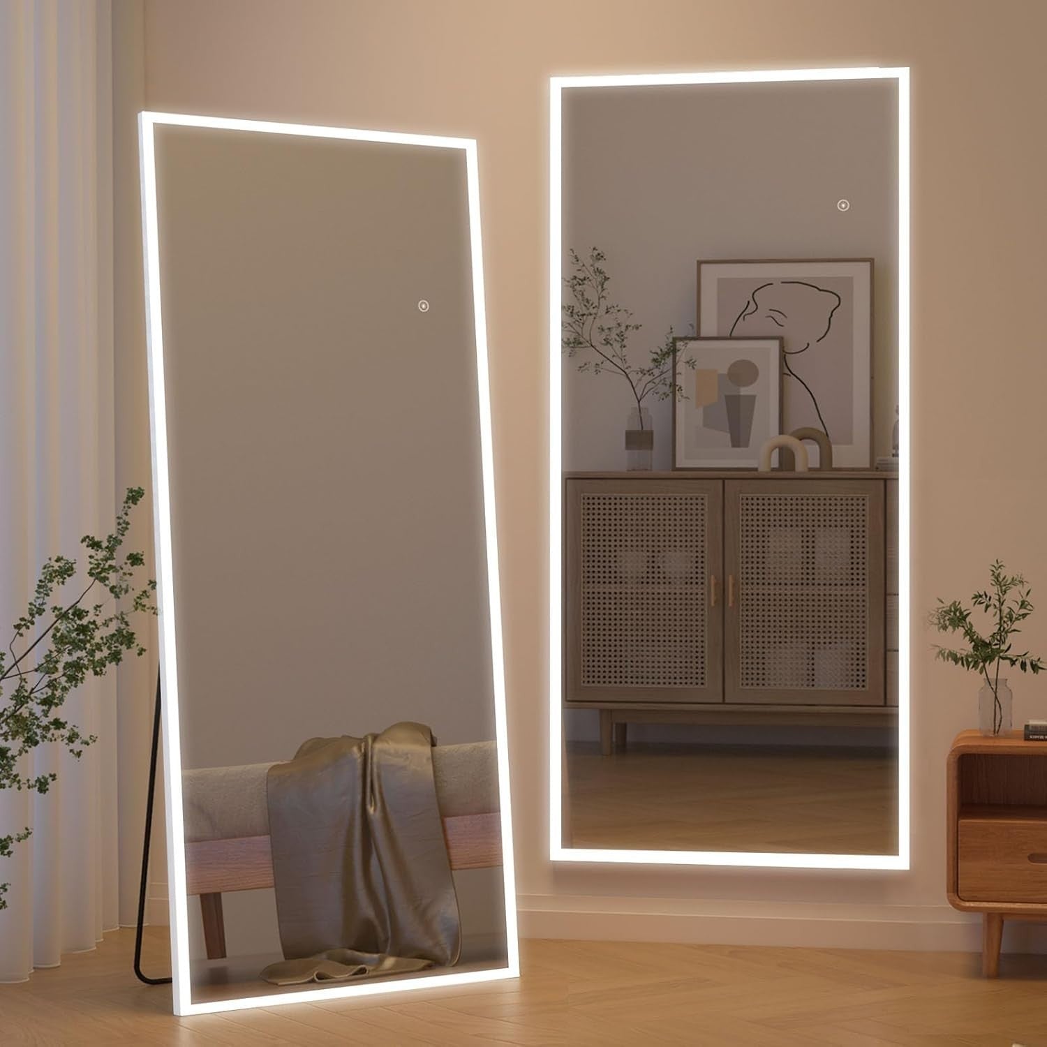 LED Full Length Mirror 165x60cm Wall Mounted Dimmable Standing Light