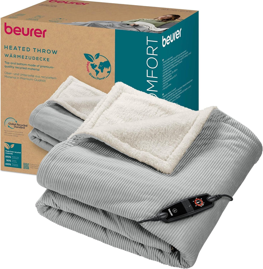 Electric Heated Throw Blanket Soft Cord 6 Heat Settings Auto Shut Off