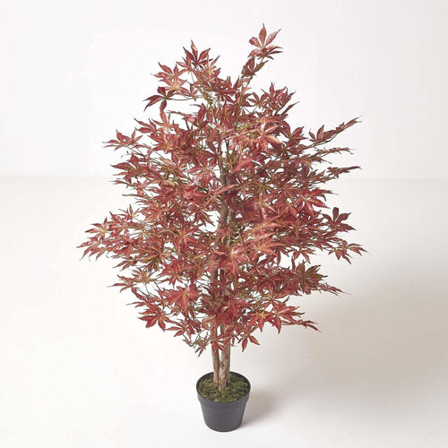 120cm Artificial Japanese Acer Tree in Pot Realistic Red Maple Indoor Decor