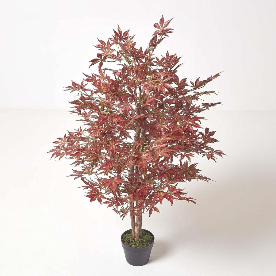 120cm Artificial Japanese Acer Tree in Pot Realistic Red Maple Indoor Decor