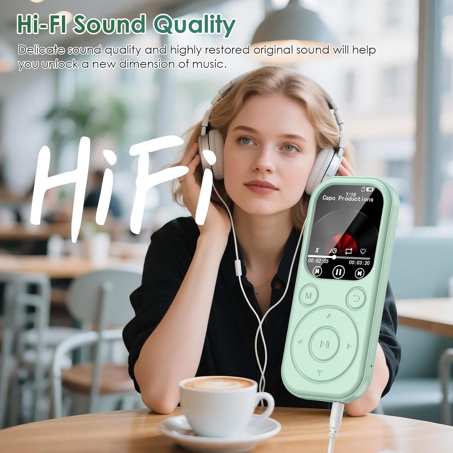 64GB Bluetooth MP3 Player Green 2.01" HD Screen FM Radio