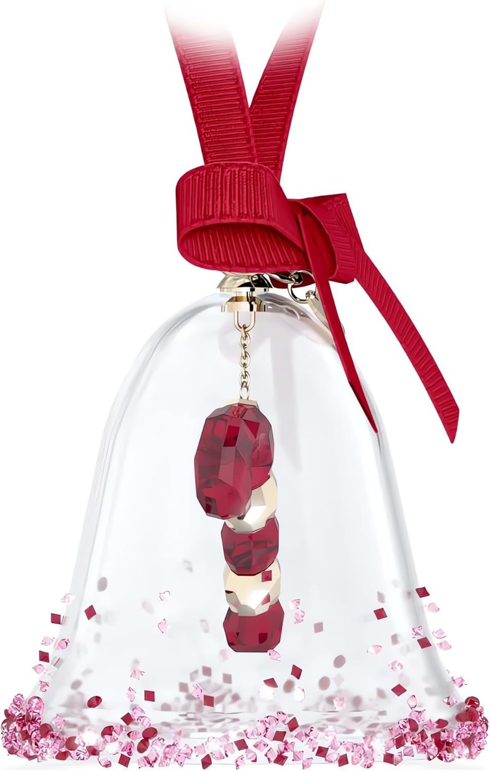 Red Crystal Bell Ornament • Candy Cane Centrepiece • Festive Luxury Decor
