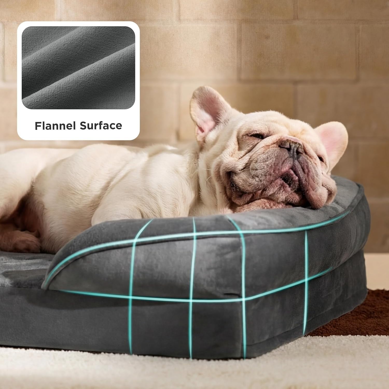 Medium Orthopedic Dog Sofa Bed Washable Waterproof 71x58x16cm