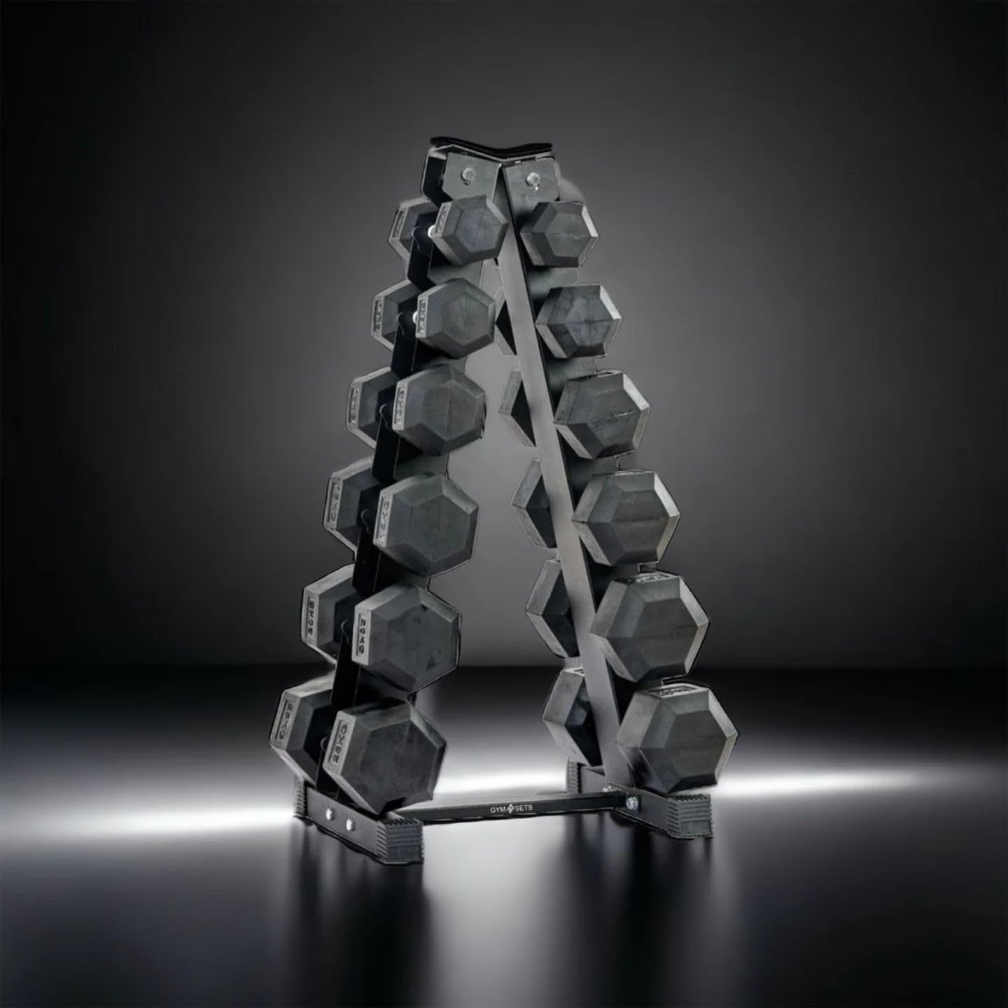 6 Tier Hex Dumbbell Rack Set 120kg With Vertical Storage Stand