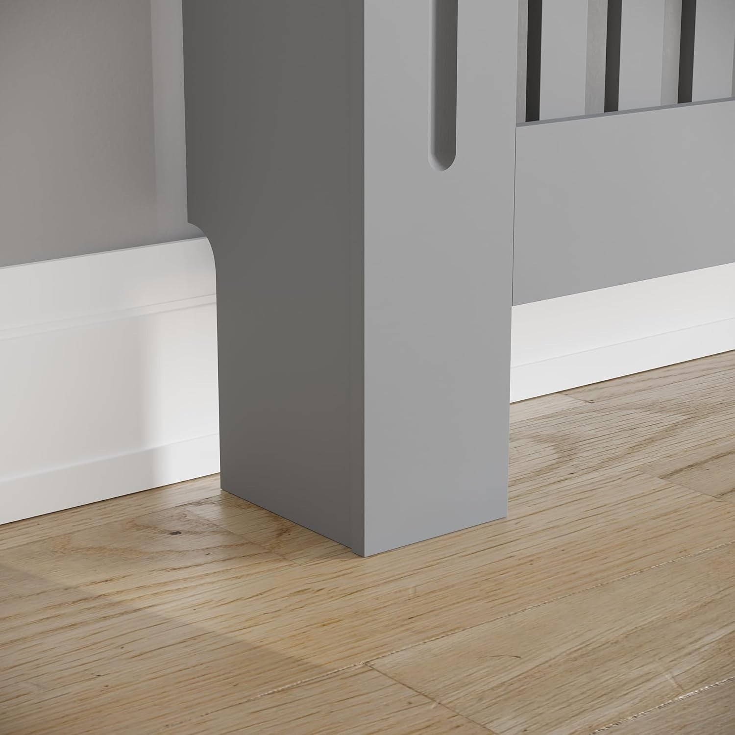 Extra Large Olive Grey Radiator Cover | Modern MDF Slatted Heater Cabinet
