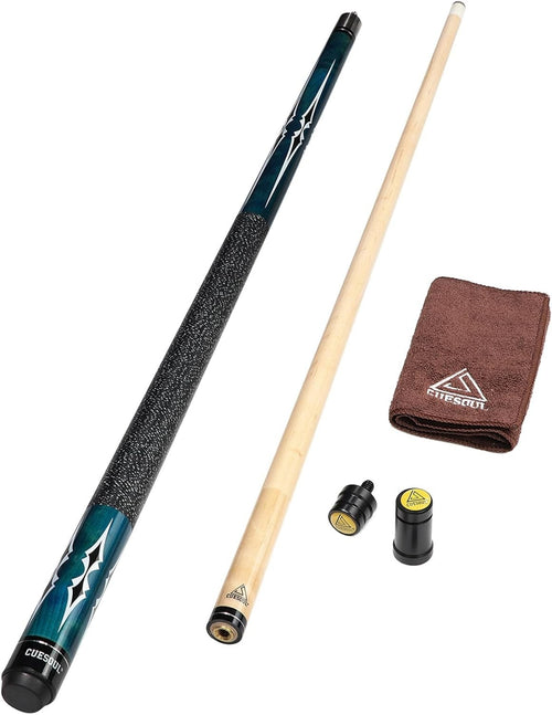 58” Professional Pool Cue 13mm Tip Maple Shaft 1/2 Joint Linen Grip