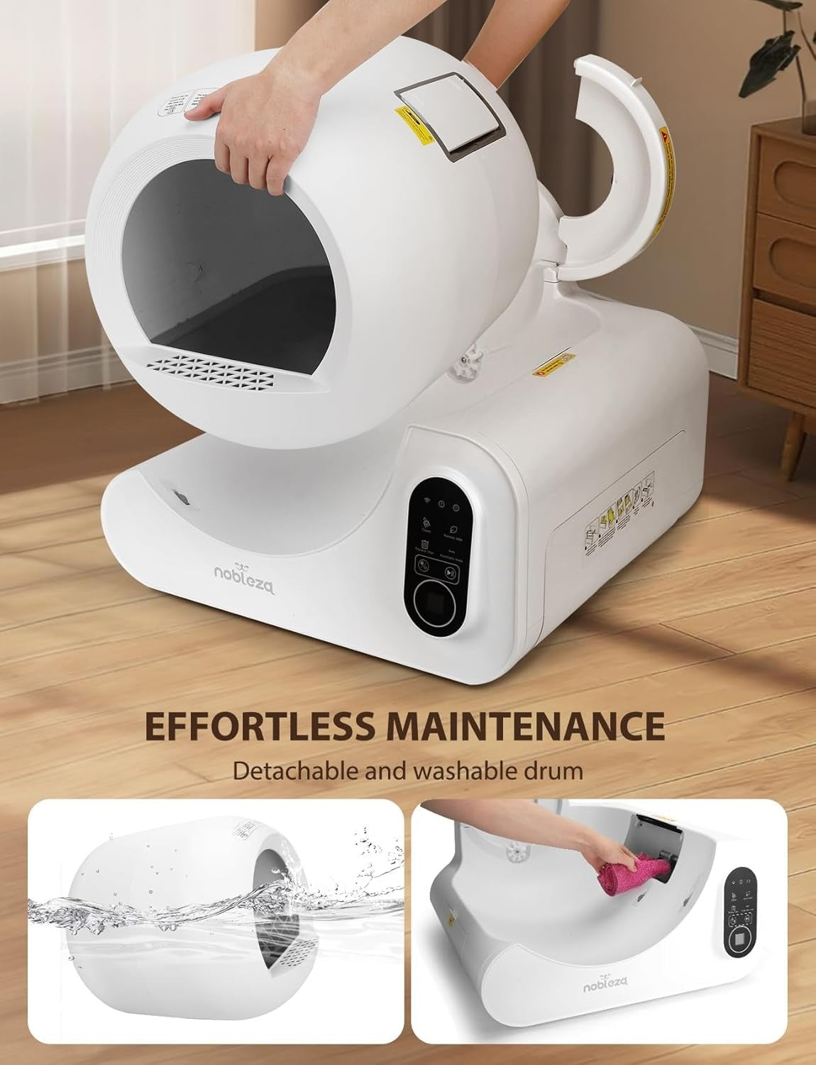 Self Cleaning Cat Litter Box APP Control 70L Multi Cat Odor Control