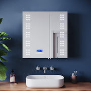 LED Bathroom Cabinet 630x650mm Bluetooth Demister Double Door Mirror
