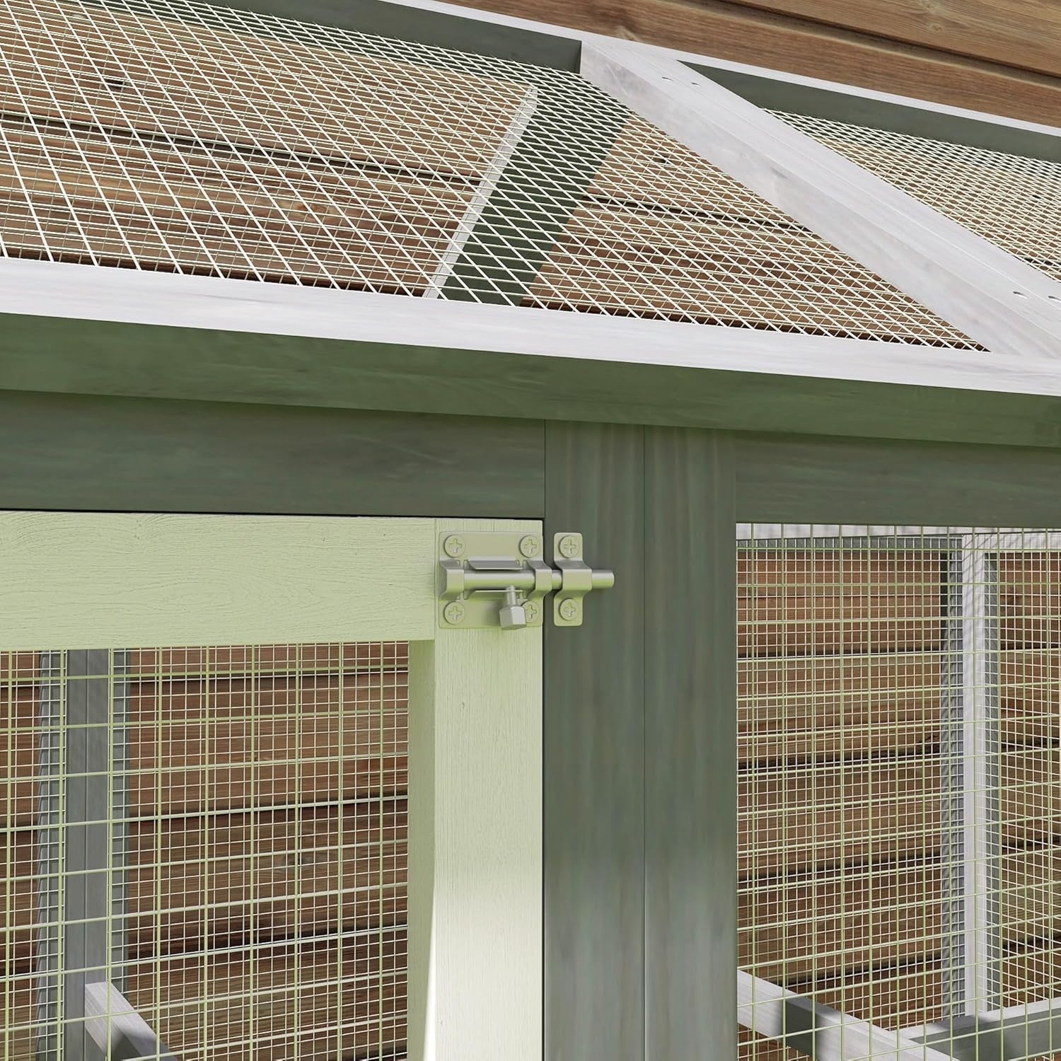 Grey Wooden Chicken Run Outdoor Modular Pet Enclosure Lockable 1–3 Hens