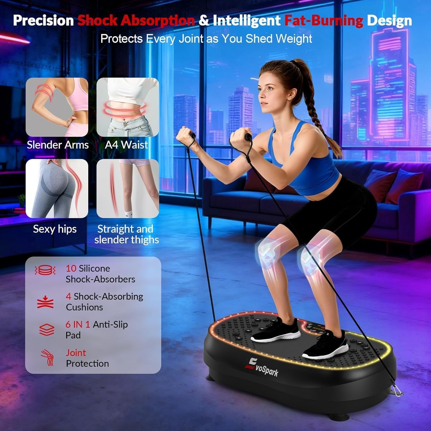 2D 3D Vibration Plate Exercise Machine Dual Motor 199 Speeds 500LB