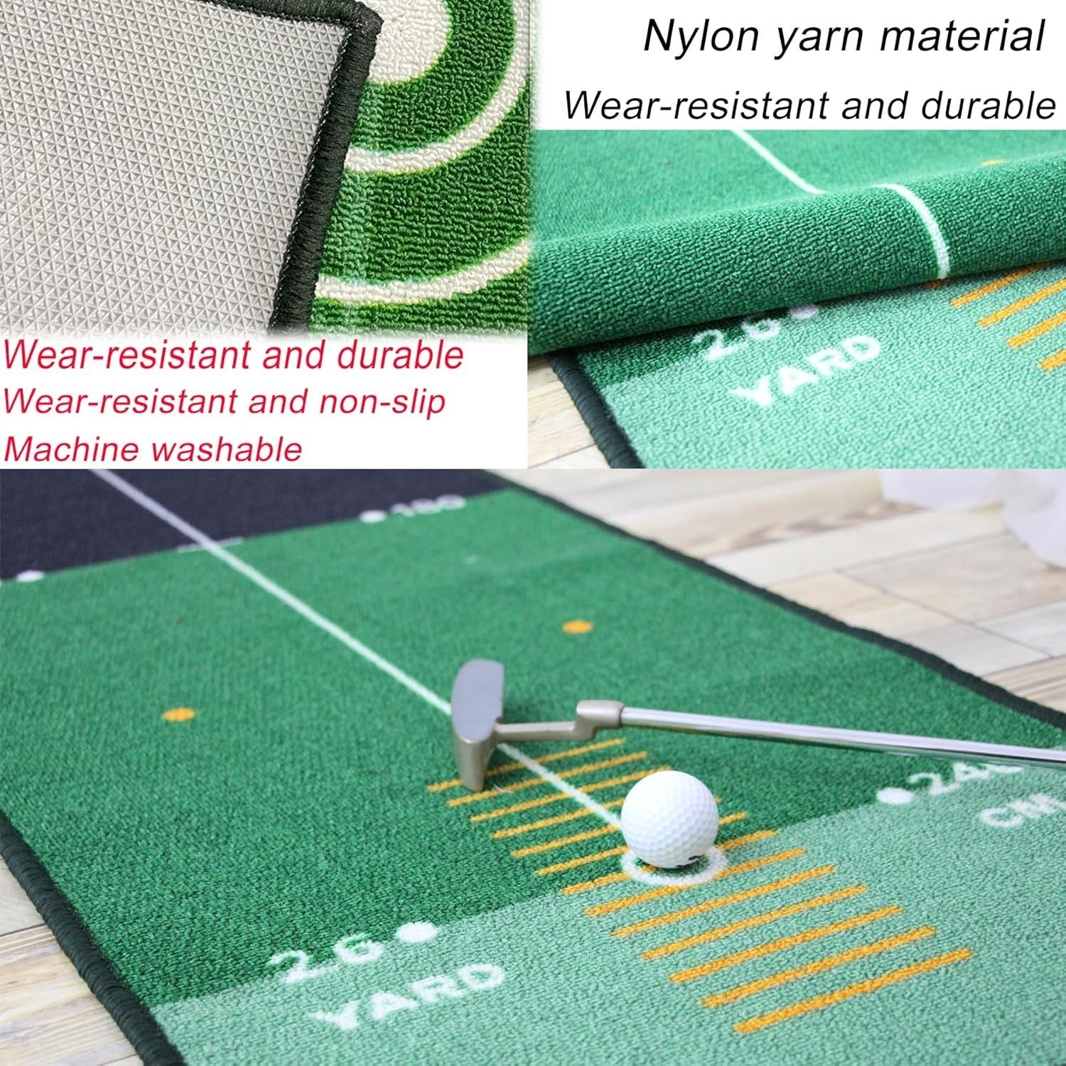 Large Golf Putting Practice Mat Indoor Outdoor Wide Training Green Distance