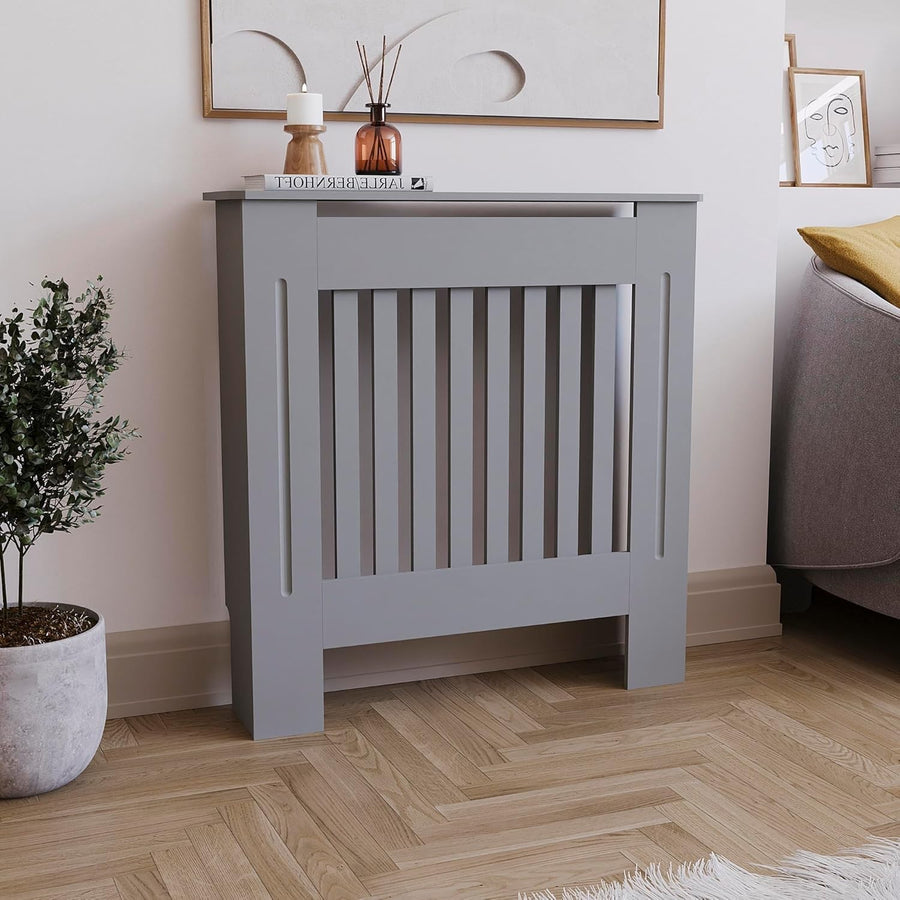 Small Olive Grey Radiator Cover Cabinet Modern MDF Heater Cover