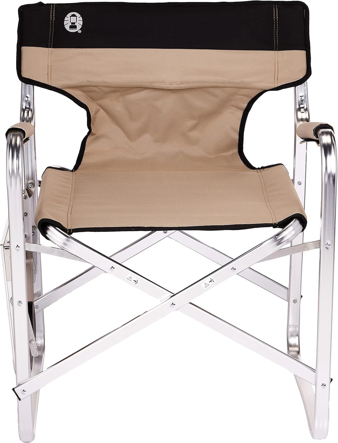 Folding Director’s Chair with Table Khaki Heavy Duty Garden Camping Seat