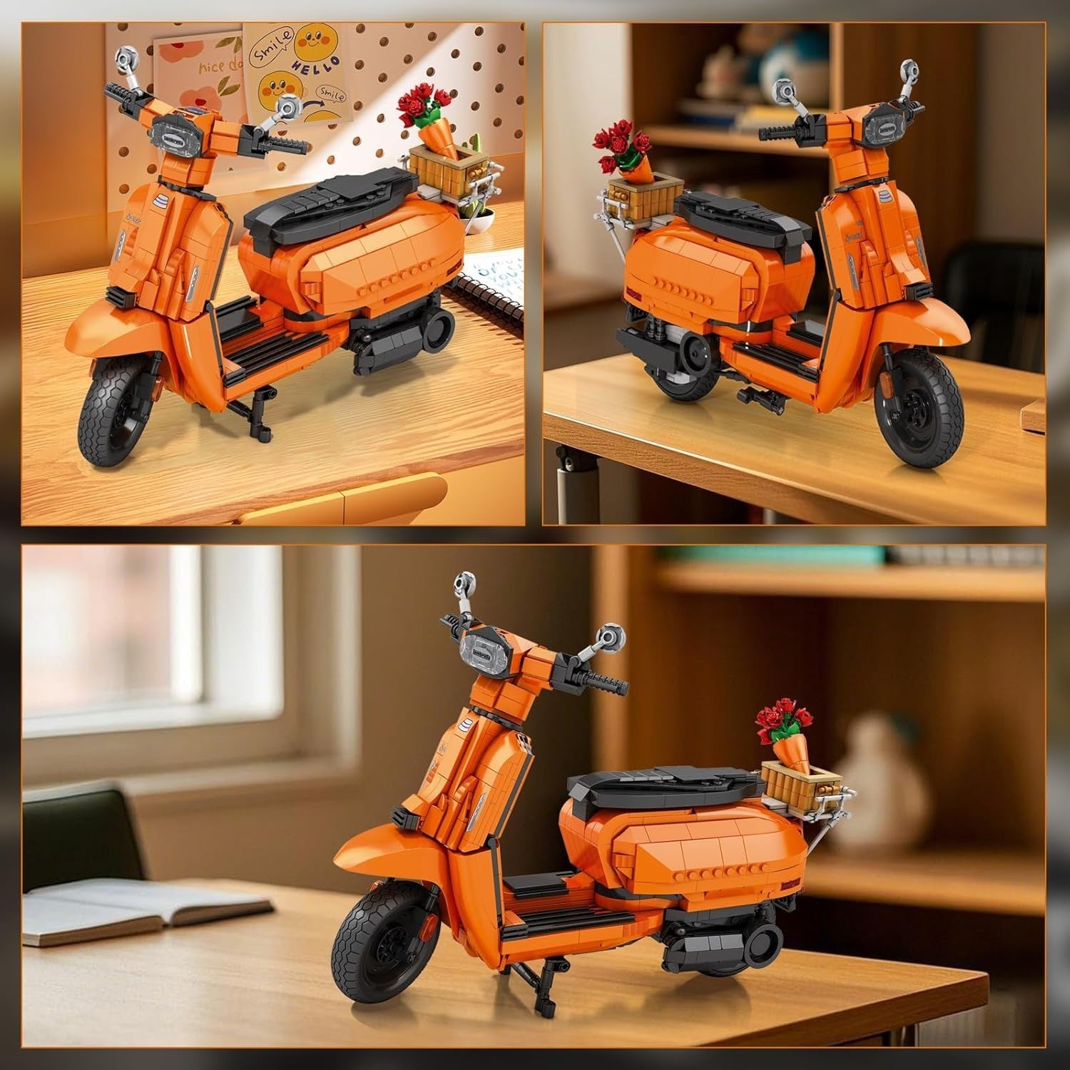 Motorcycle Building Block Toy with Display Stand, 1169 PCS, Creative Fun
