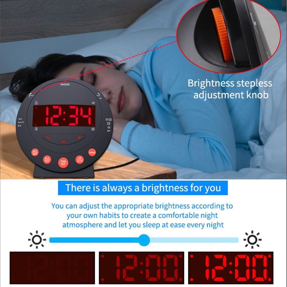 Loud Vibrating Alarm Clock Bed Shaker for Heavy Sleepers Deaf Elderly