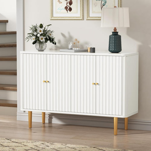 Modern 4-Door Sideboard Cabinet with Removable Shelves, Storage Buffet