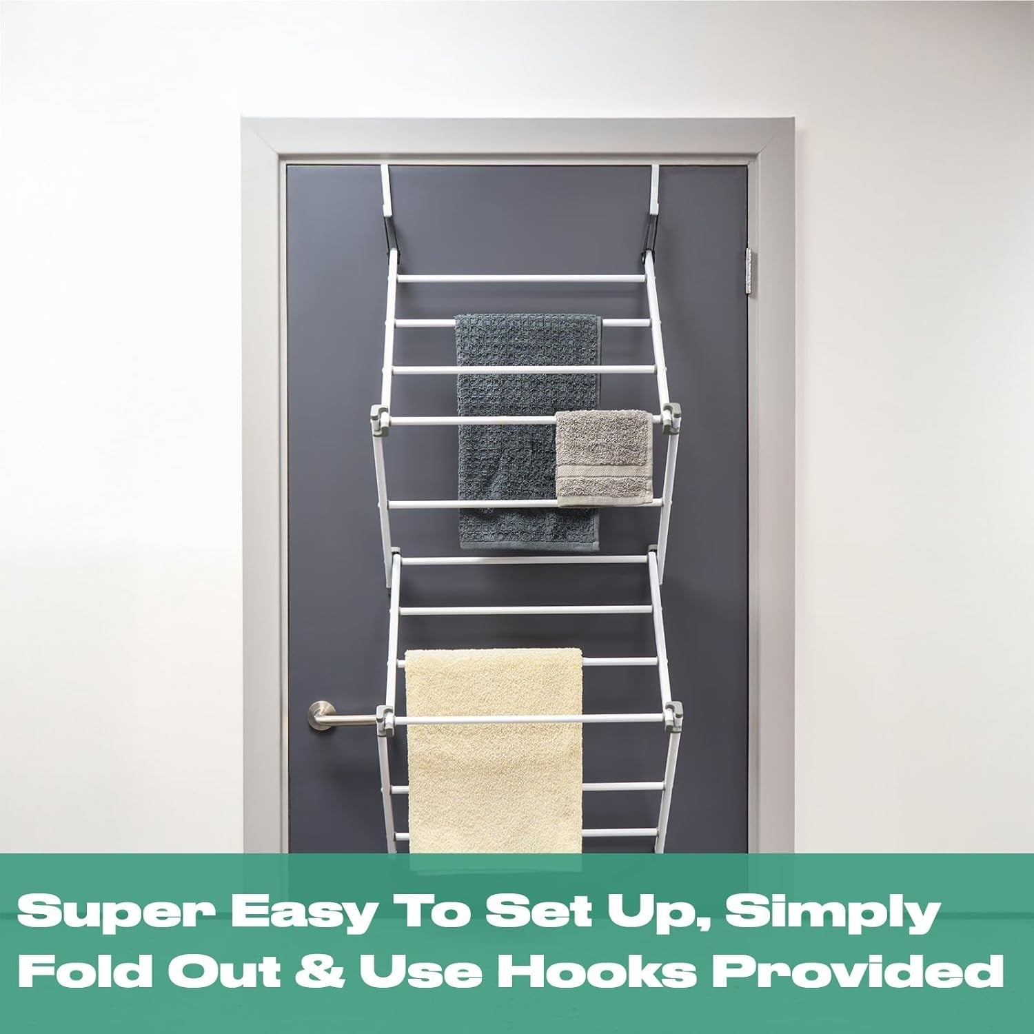 Over Door Clothes Airer Folding Drying Rack 5m Space Saving Indoor Laundry