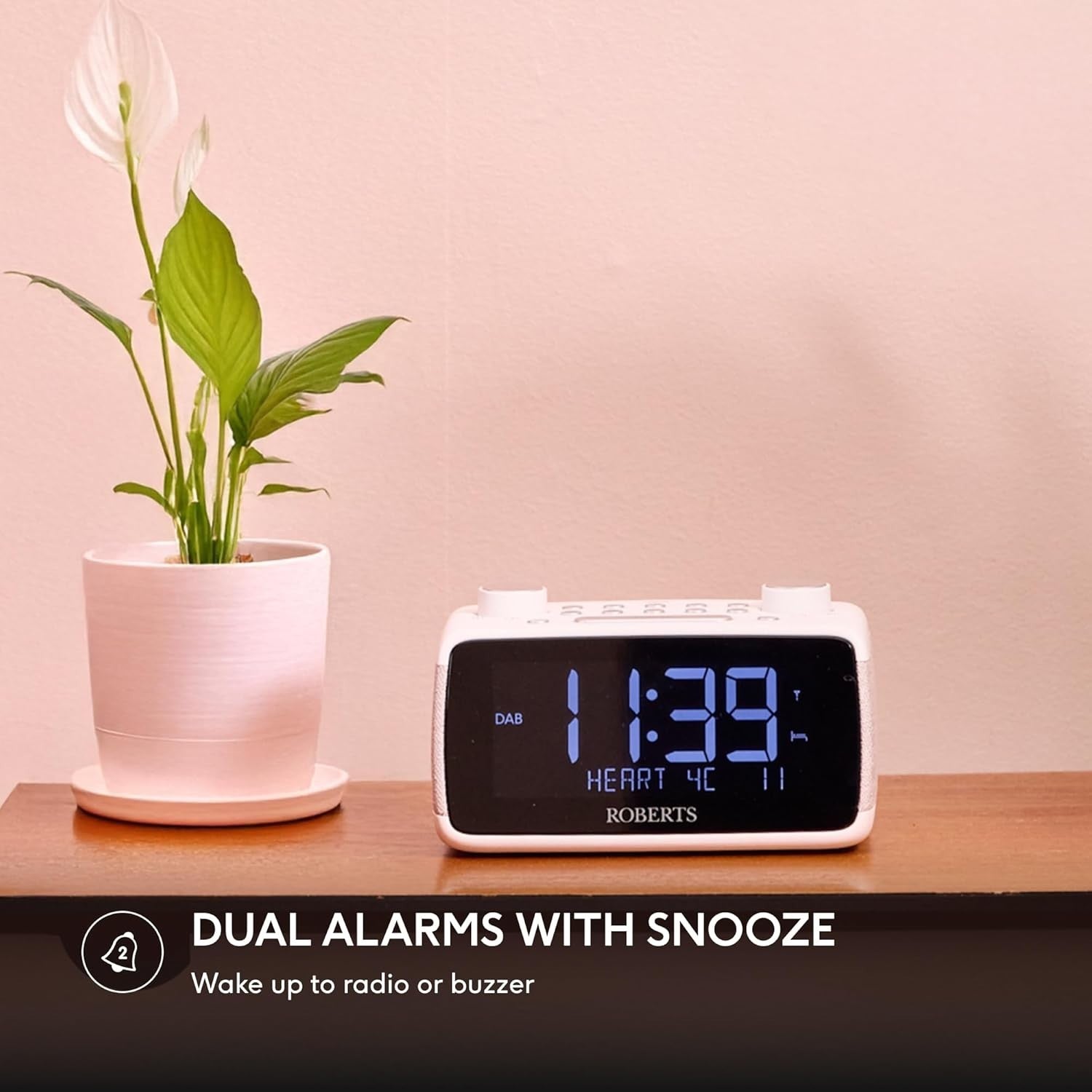 FM/DAB/DAB+ Digital Radio with Bluetooth, Dual Alarms & Large Display