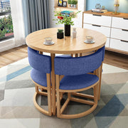 Round Office Meeting Table Set – 80cm Compact Collaboration Desk with 4 Chairs