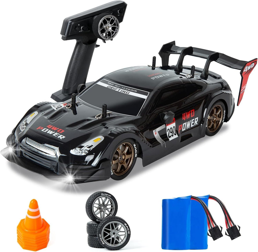 1:14 4WD RC Drift Car Full Pro Steering & Throttle + Extra Tires LED