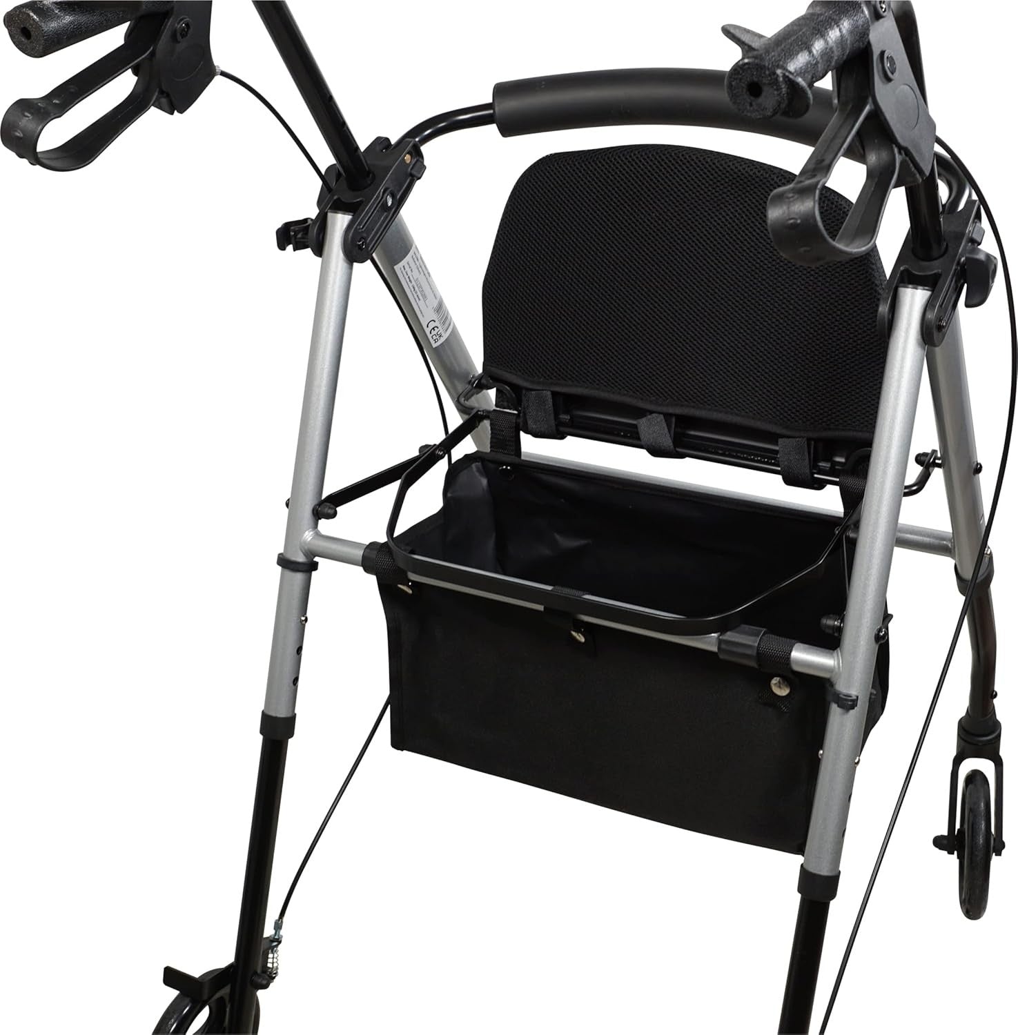 Lightweight Folding Rollator Walker with Seat Shopping Bag Hand Brakes