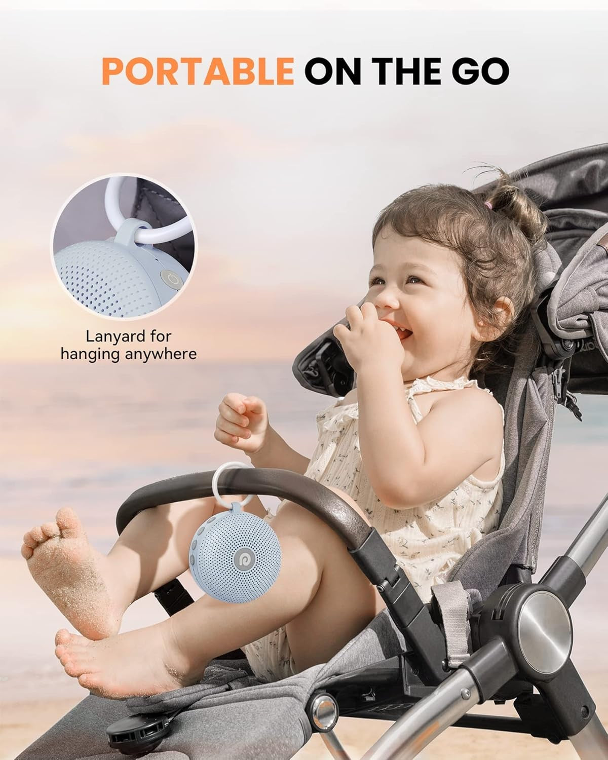 Portable White Noise Machine Baby Sleep Aid, Rechargeable 21 Sounds