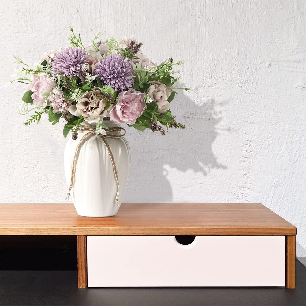 Artificial Peony Flower Arrangement in Vase Purple Luxury Faux Home Decor