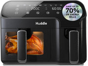 8.5L Dual Basket Air Fryer, 75% Less Fat, Fast Oil-Free Cooking, 8 Presets
