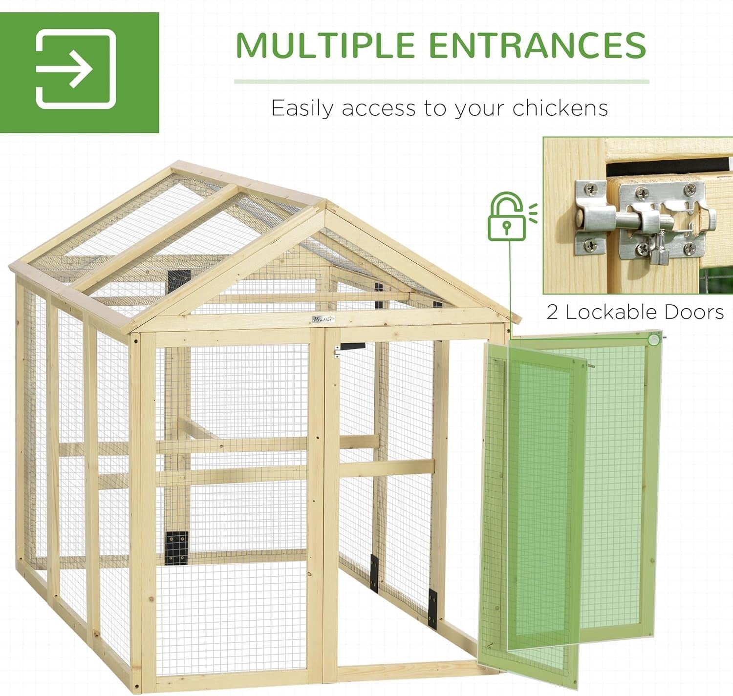 Large Wooden Chicken Run Coop Combinable Pet Playpen Outdoor 1–3 Hens